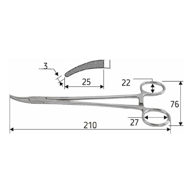 Голкотримач Heaney, 21 см, зігнутий, J-24-031 Surgicon